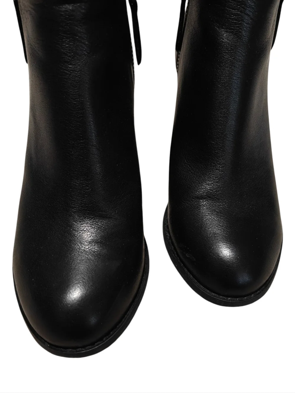 SILENT D Shiannely Boot Black Leather Ankle Boots with Side Zip Size 37 /US 6.5